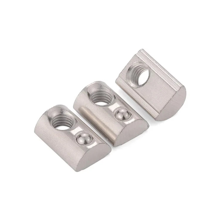 Zinc Plated T-Nut 8slot Roll-in Spring Ball M4/M5/M6/M8 Roll Ball Elastic Nuts for 4040 Series Aluminum Hexagon Head Mining