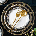 European Style Golden Edging Breakfast Plate Domestic Western-style Dinner Plate Steak Plate Set Ceramic Tableware