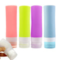 TSA Approved Leak Proof Empty Silicone Squeeze Reusable Travel Size Bottles and Containers 80ml with PP Cap for Cosmetic Lotion