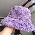 New Fashion Women Winter Bucket Hat Faux Fur Warm Fisherman Cap Casual Soft Furry Panama Hat Lady Outdoor Sun Cap