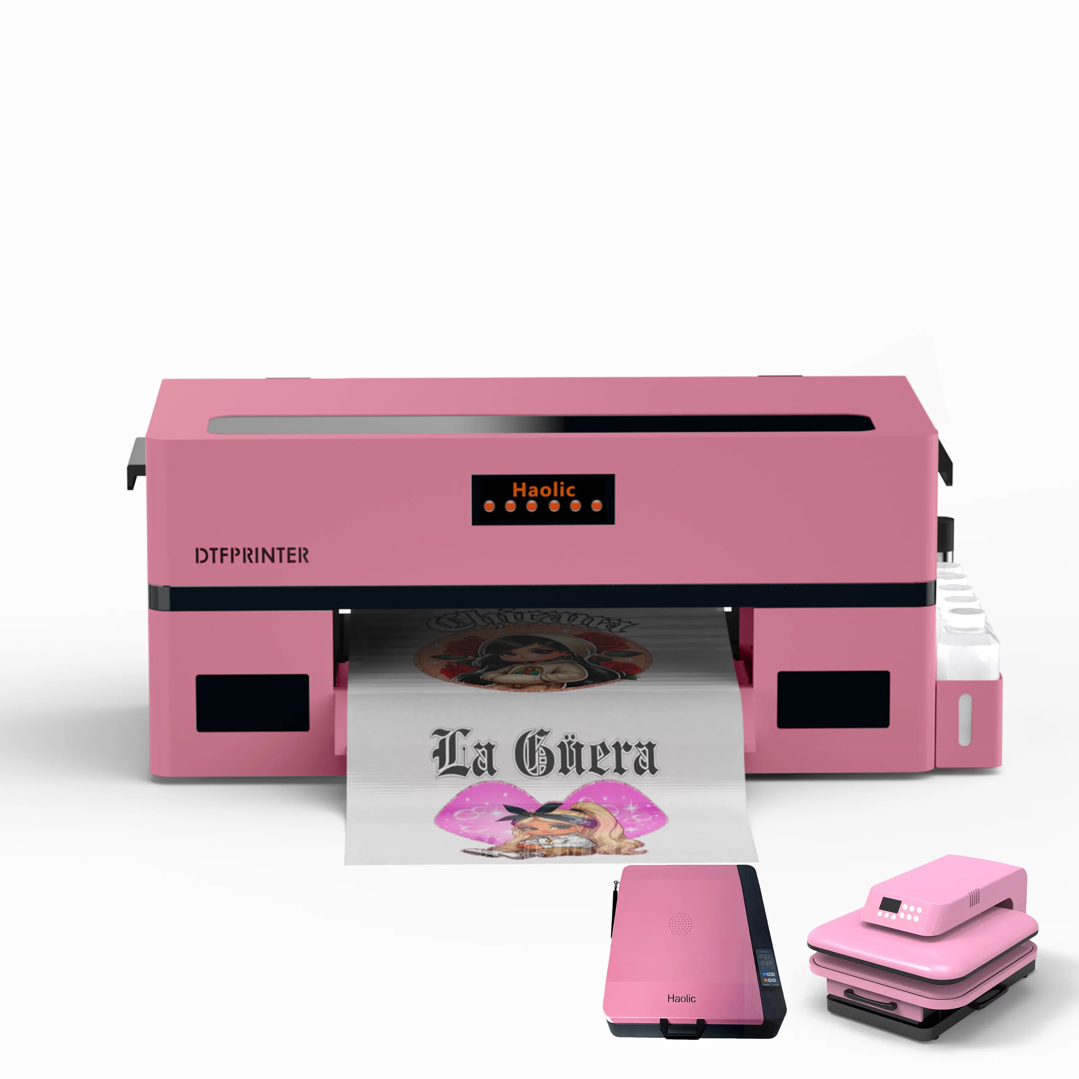 Haolic DTF XP600 A3 33CM Tshirt Printing Machine Beginner Kit Pink A3 33CM Machine for Small Business New Condition 1 Year