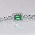 Roomy Jewelry 925 Sterling Silver Bracelets Lab Grown Emerald Bracelets & Bangles for Girl