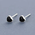 Fine Minimalist 925 Sterling Silver Mini Tiny Enamel Love Heart Stud Earrings for Women