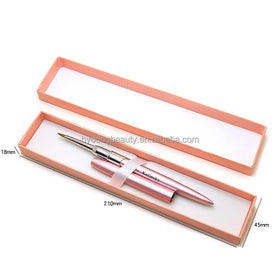 High Quality Pink Metal Handle Kolinsky Acrylic Nail Brush 100% Pure Professional Beauty Tool Available in Round Crimped Types