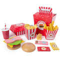 Wooden Toys for Kids Children French Fries Hamburger Kitchen Toys  Kids Educational