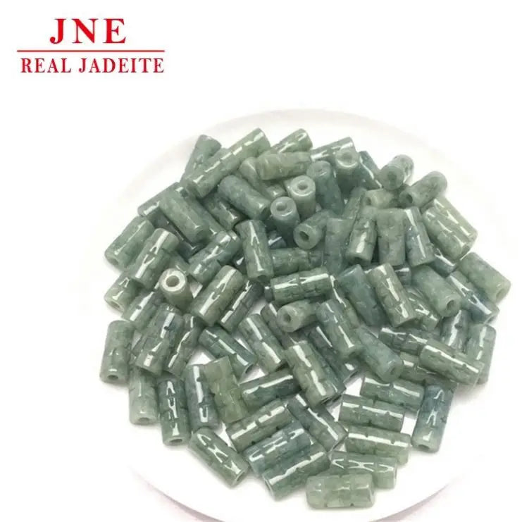 Jadeite As Right As Rain Tube Beads Scattered Beads Bean Green Cruciate Flower Loose Spacer Bead Ornament Accessories