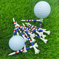 Wholesale Printed Logo Unbreakable Striped 4 Friction Prong 83mm 3 1/4  Plastic Golf Tee With USA Flag Color