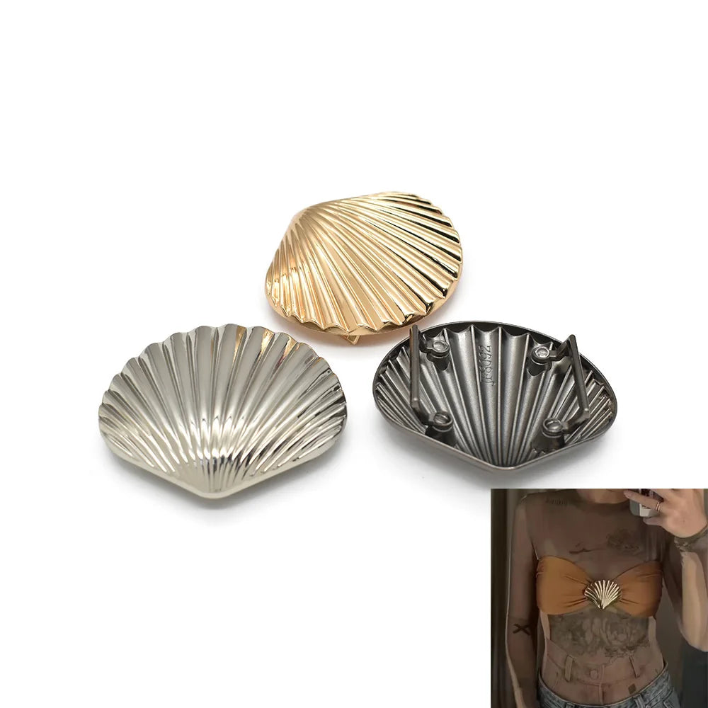 Seashell Big Clothing Strap Chain Ring Garment Metal Ring Strap Ring Connector Metal Embellishments Accessories for Swimwear