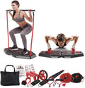 Home Multi-Function Station for Body Building Power Strength Training Stretch Exercise Board with Steel Hooks Resistance Bands