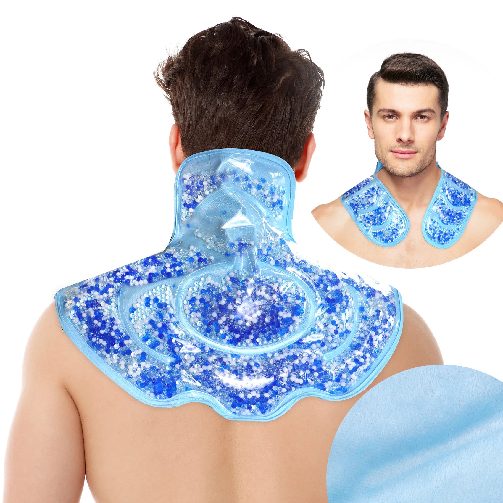 Reusable Hot/Cold Gel Large Neck Shoulder Ice Pack Wrap CE Certified for Upper Back Pain Relief