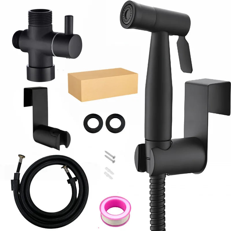 Modern ABS Plastic Portable Handheld Wall-mounted Toilet Water Spray Bidet Set