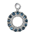 Dazzling Rhodium Plated 925 Sterling Silver London Blue Topaz Pendant Gift for Women Natural Charm Pendants