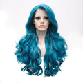 Celebrity Long Style Curly  New Fashion Blue Color   Matte Fiber Natural  Heat Resistant Synthetic Wigs