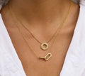 Fashion Mother's Day Gift Simple Dainty Two Paperclip Waterproof Forever Double Oval Link Pendant Necklace