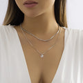 Temperament Simple Double-layer Snake Bone Chain Collar Accessories Rhinestone Pendant Full of Diamond Zircon Necklace