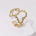 Beimai OEM Ring Simple and Stylish Hollow Stainless Steel Heart-shaped Ring