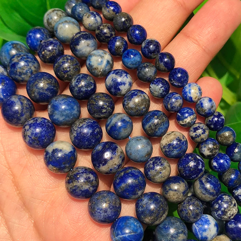 New Product Natural round Blue Lapis Lazuli 4/6/8/10MM Semi-Precious Stone Beads for Jewelry Making