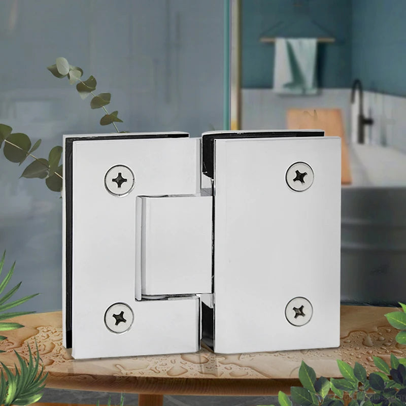 Stainless Steel 304 Bright Chrome Frameless Sliding Shower Glass Door Hinge for 8-12mm Bathroom Glass Door Thickness