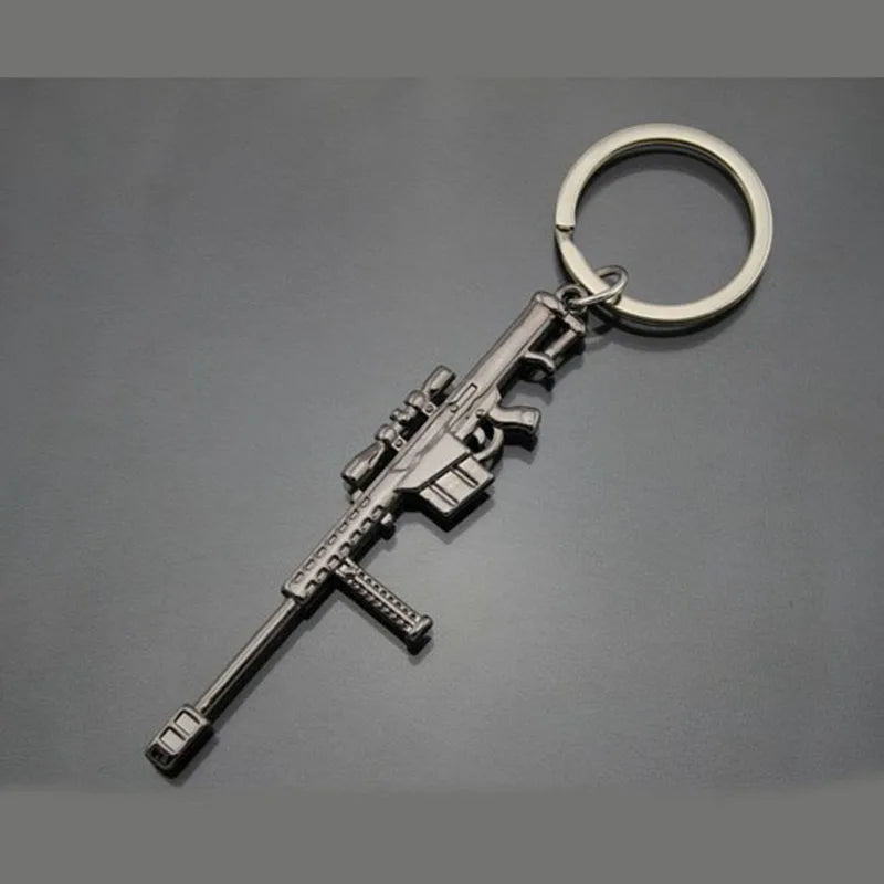 Accept Custom Metal Alloy Mini Gun Toy Model Shape Keychain