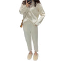 Women Sweater Two Piece Knitted Pant Sets Slim Tracksuit 2024 Spring Autumn Fashion Sweatshirts Sporting Suit Female