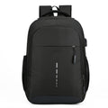 Fashionable Women's Travel Laptop Backpack Nylon School Notebook USB Charging Water-Resistant Black Oxford Polyester Letter