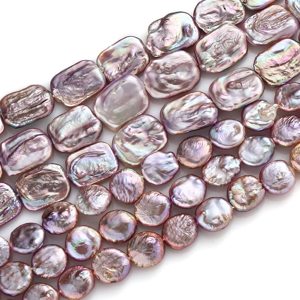 AsVrai U Natural Purple Freshwater Pearl Beads Disc Square  Loose Beads for Jewelry Making DIY Necklace Bracelet  Accessories