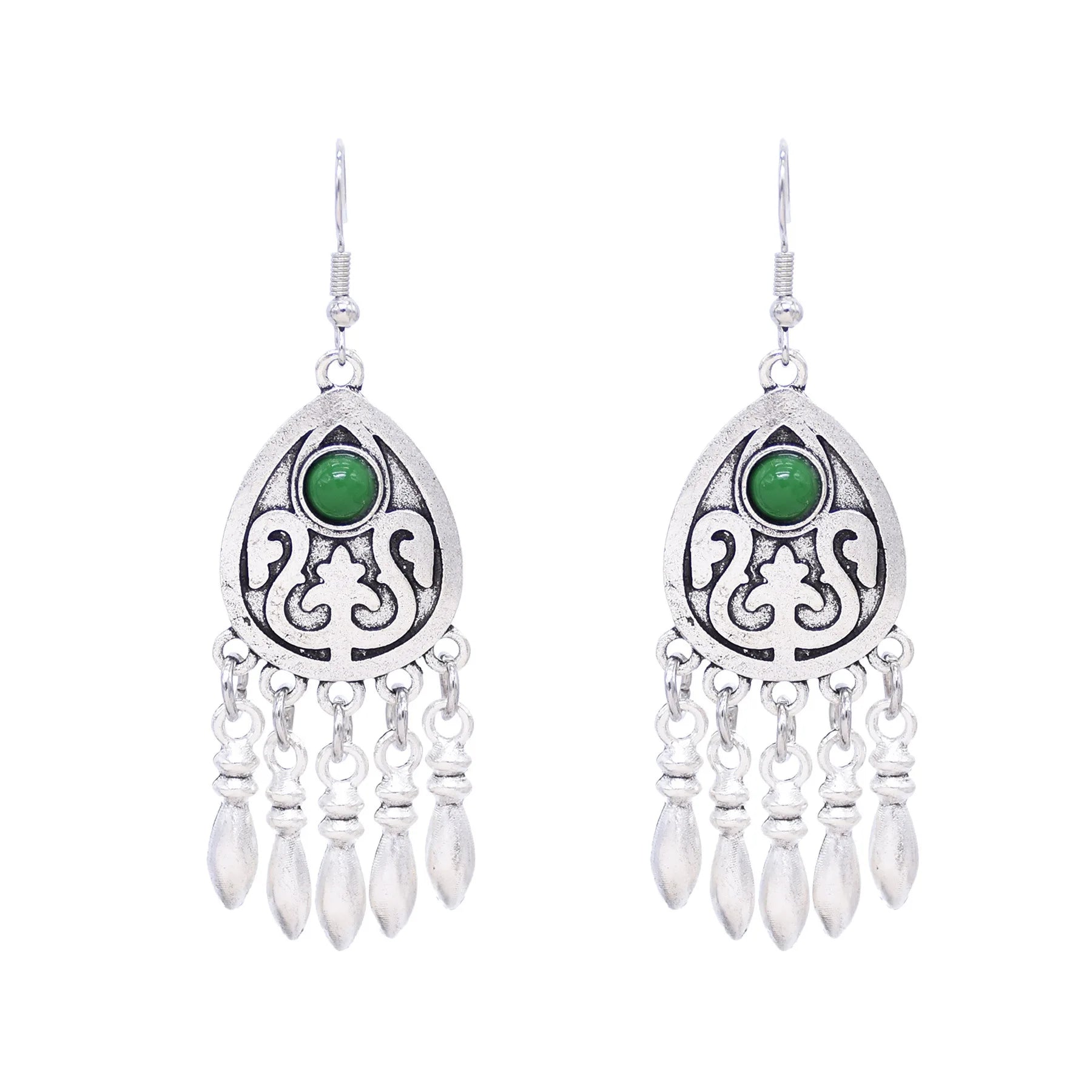 Turkey Asian Kazakhs Red Black Blue Green Flower Dangle Earrings Drop Earring Handmade Bohemian Teardrop Earrings