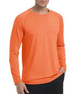 Men's UPF 50+ Sun Protection Long Sleeve Quick Dry Shirts Fishing Hiking Running Workout Casual Tees Pullovers