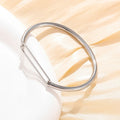 Fashion Simple 18K Gold Plated Paper Clip Charm Bracelet Retro Smooth Stainless Steel Couple Bracelet for Girls Festival Gifts