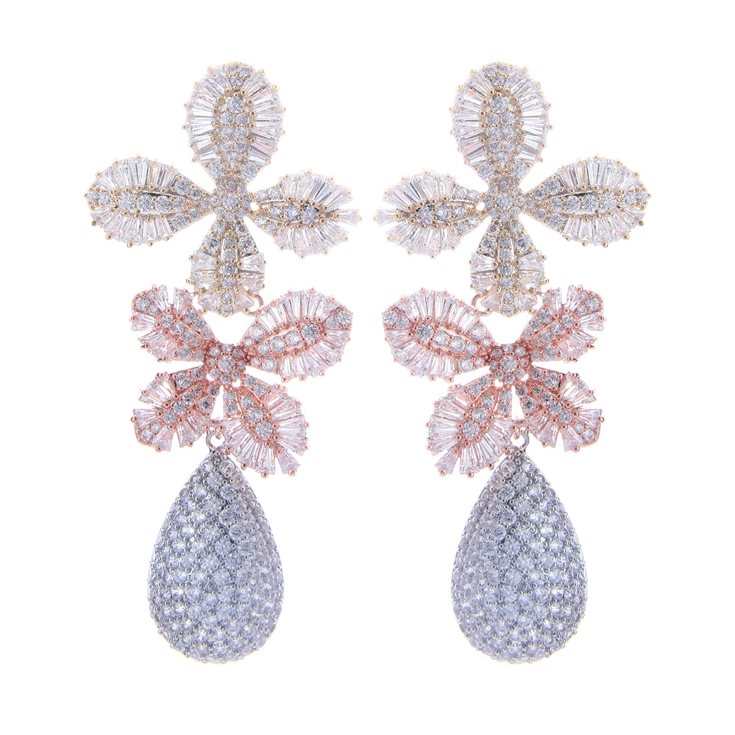 Luxury Bling Full Zirconia Drop Earrings Jewelry Fashion Trend 2026 Statement Earrings Women