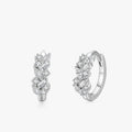Ailmay Fashion 925 Sterling Silver Shining Irregular Cubic Zirconia Elegant Earrings for Women Wedding Engagement Jewelry Gift