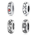 Real 925 Sterling Silver Spacer Stopper Bead Charm  Fit Charms Bracelet Bangles Jewelry Woman Accessories Wholesale Lots Bulk