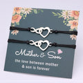 Stainless Steel butterfly Heart Infinity Charm Bracelet Mother Son Daughter grandma Granddaughter Black Macrame Couple Bracelet
