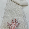 Polyester White Wedding Beads Sequins Lace Fabrics Textiles Embroidery Mesh Bridal Lace Fabric