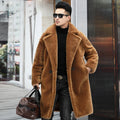 Custom Oversized Alpaca Wool Coat Fleece Lapel Winter Fur Jacket Lamb Long Coats Men