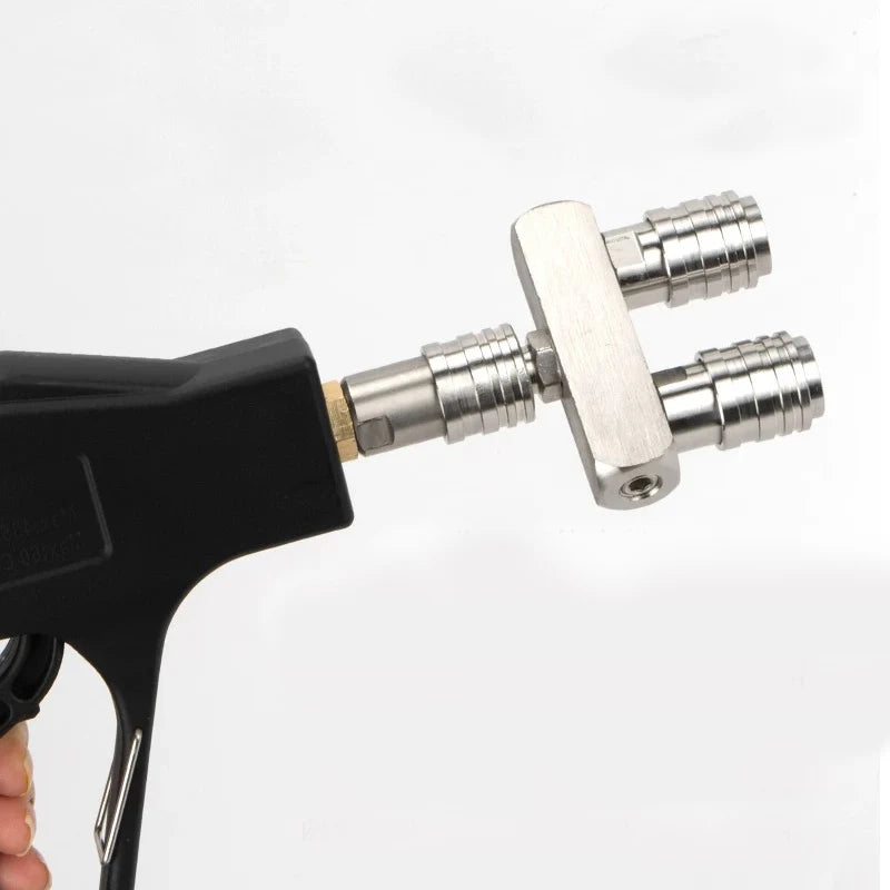 SS High Pressure Spray Gun Y-Type Dual Nozzles 1/4" Quick Connector Pressure Washer Nozzle MegaBDM