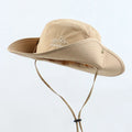 Wholesale Custom Embroidered Logo Fisherman Hat with String Waterproof Outdoor Quick Dry Polyester Bucket Hat for Men