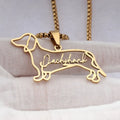 2025 Trendy Custom Name Personalized Necklace Pet Lover Dog Commemorative Dog Shaped Necklace DIY Stainless Steel Necklace