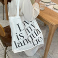 2023 New Fashion Female Bag Printed Letter Canvas Bag Shoulder Tote Portable Shopping Canvas Bag