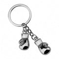 Alloy Boxing Glove Keychain Custom 3D Metal Key Chains Boxing Sports Lover Souvenir Men Gifts Boxing Keychain Blank Gym Key Ring