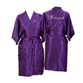 Ladies Satin Robe Women Long Sleeves Satin Slik Polyester Bathrobe