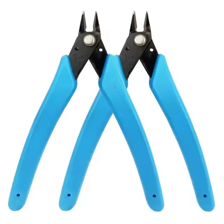 High Carbon Steel DIY Diagonal Pliers Plastic Molded Handle Wire Cutter Clamp Grip Stripper Customizable OEM Support for Cutting