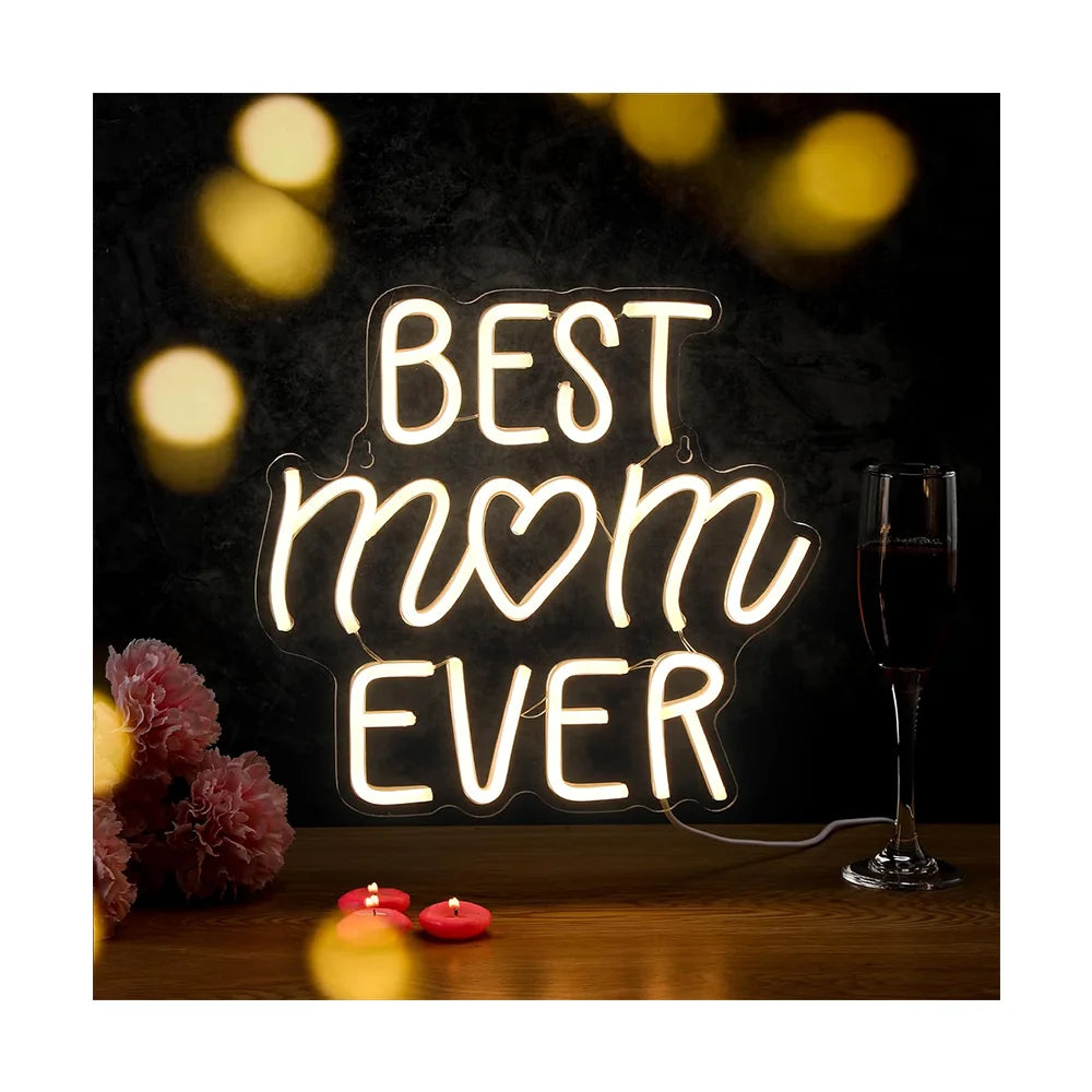 Winbo Custom Neon Sign  Happy Mother's Day Night Light Mother's Day Neon Sign LED Letters Lights for Wall Decor