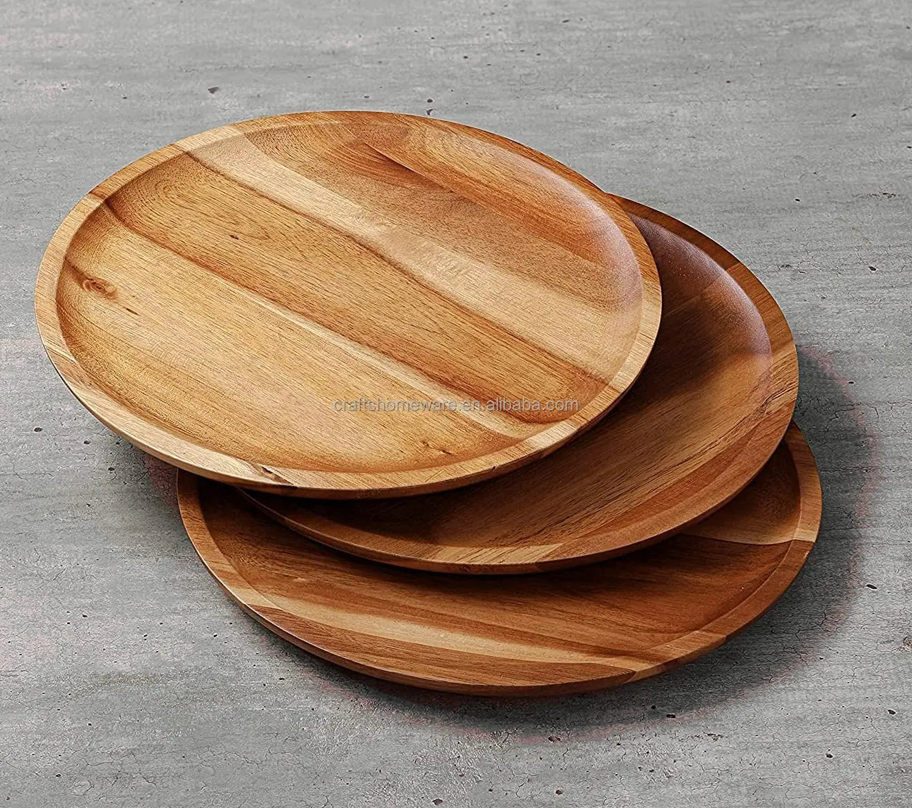 Guan Sen Vintage Design Coconut Shell Charger Plate Dinnerware Sets Serving Snack Platter for Home Wedding Restaurant Use