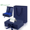 SZCX Hot Sale Navy Blue Boutique Kraft Paper Pouch Custom Logo Recycle Carry Packaging Gift Bag With Logo Print