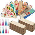 Tailai Custom Laser Engraving Tassels Wood Bookmark Bulk Blank Bookmarks DIY Wood Rectangle Thin Hanging Tag with Holes
