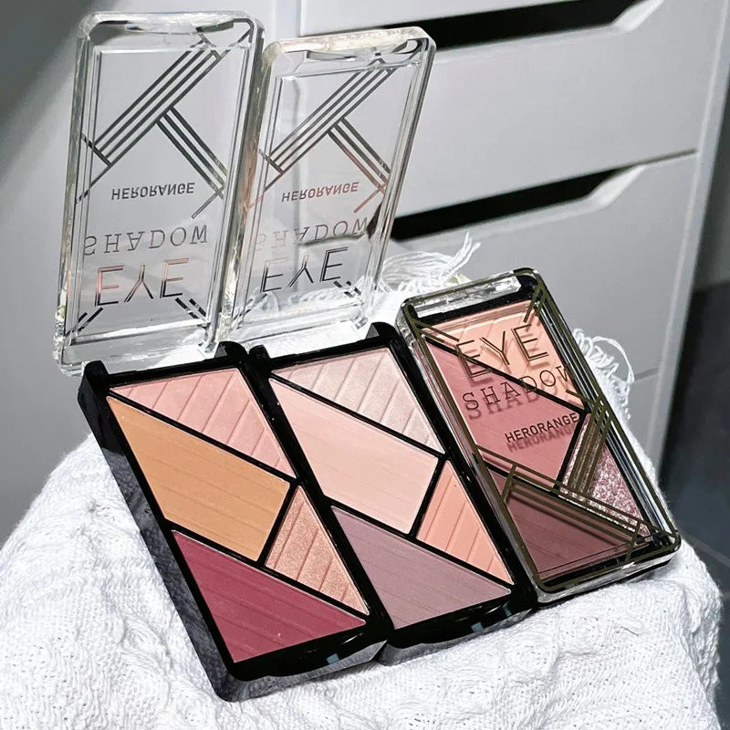 All-In-One Four-Color Eyeshadow Palette Pearlescent Matte Earth Fine Shimmer Contouring Makeup Gift Set