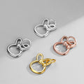 Cute Rabbit Charm 925 Sterling Silver Hollow Bunny Pendant With Bow Gold Plated Rabbit Charm for Jewelry Making Accessories