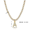 Name Necklace A-Z 26 English Letter Pendant Choker 18k Gold Plated Zircon Claw Chain Other Fashion Necklaces