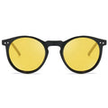 DOISYER 2020 Women's Fashionable round PC Polarized Sun Glasses with Photochromic Night Vision Red and White Frames for Driving